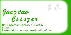 gusztav csiszer business card